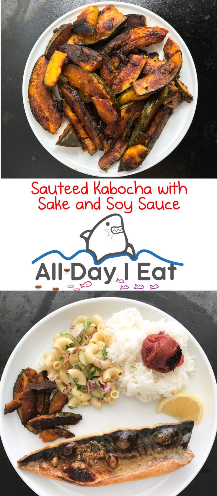Sauteed Kabocha with Sake and Soy Sauce. Japanese pumpkin that is easy to prepare and tastes delicious! | www.alldayieat.com
