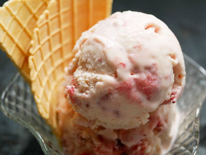 Strawberry Ice Cream with Vodka Infused Berries