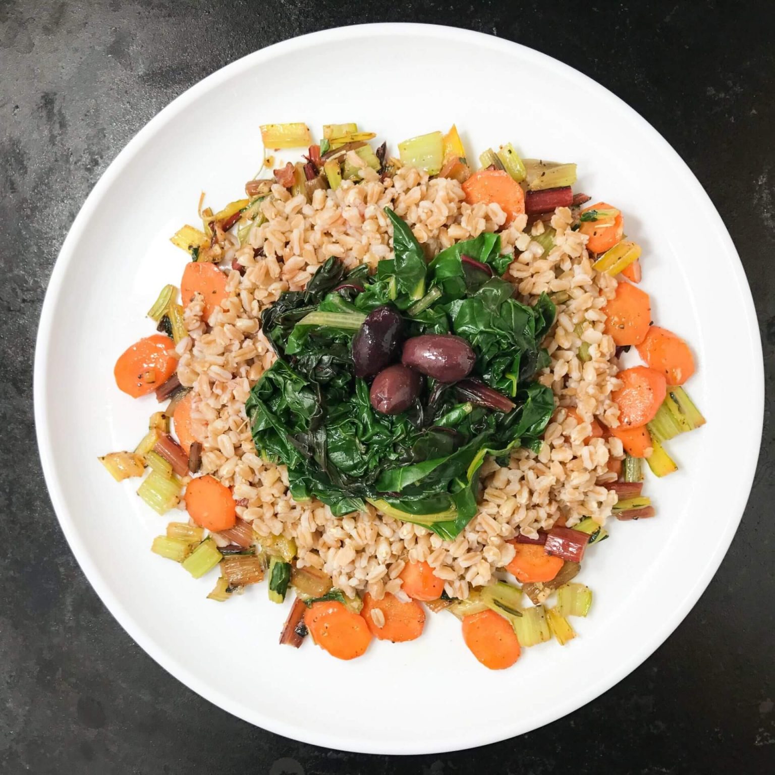 No.1 Irresistible Vegan Farro Salad Swiss, Olives & Garlic