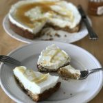 a slice of goat cheese cake