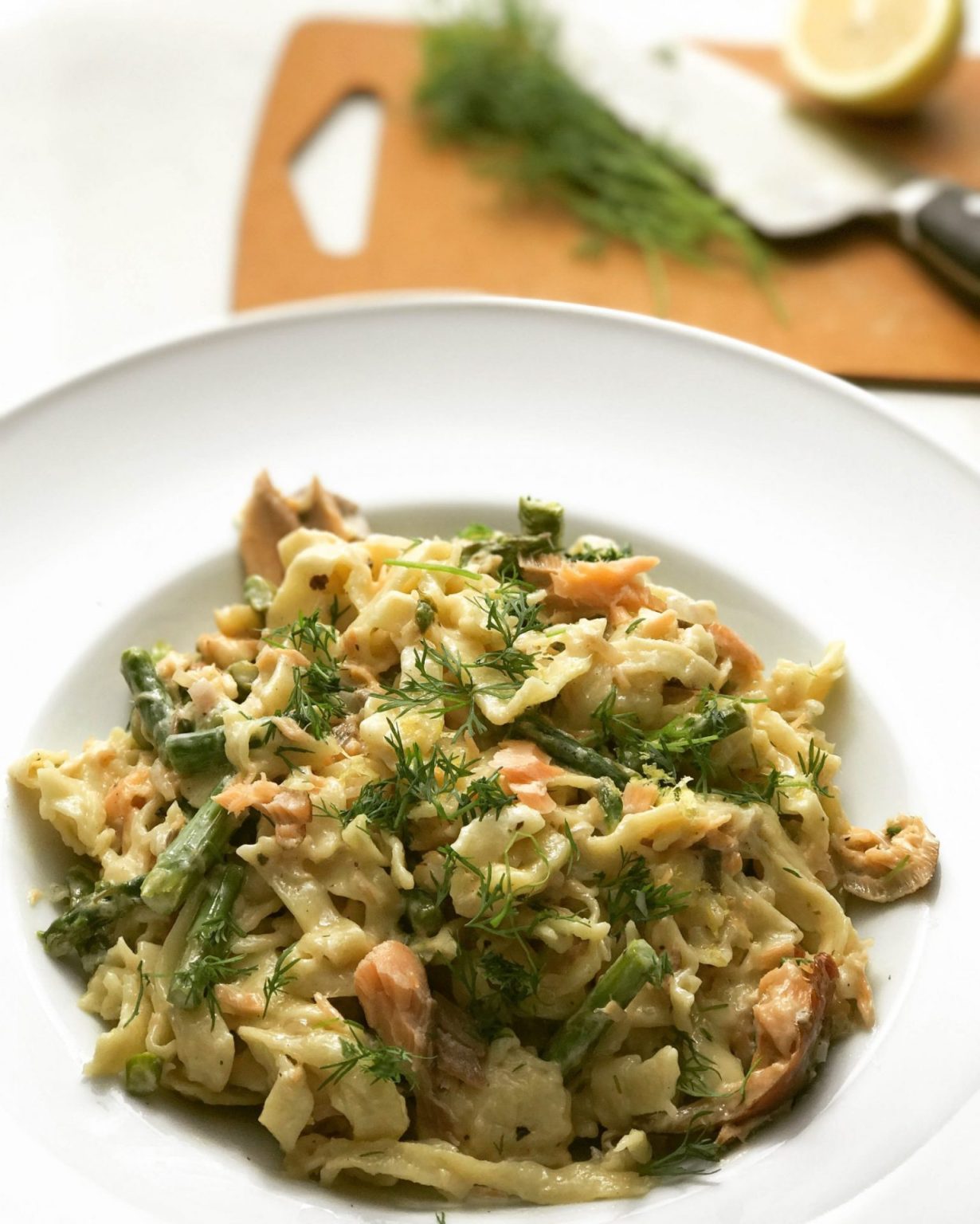 6Step Delicious Fresh Fettuccine Asparagus, Dill & Salmon