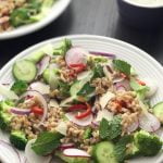 Warm Farro Salad with Easter Egg Radishes and Broccoli | www.alldayieat.com