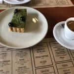 MASA - pistachio pastry + espresso at a cafe