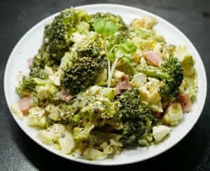 Japanese Style Broccoli Salad with Egg and Ham-2