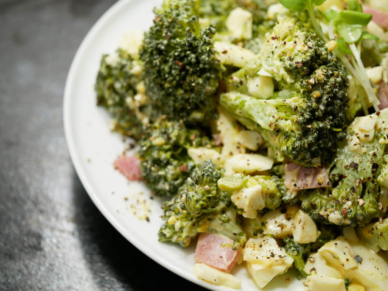 Japanese Style Broccoli Salad with Egg and Ham-2