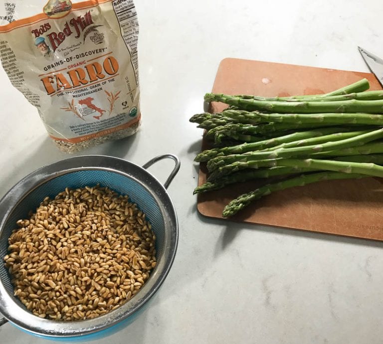Farroto with Asparagus, Peas, and Fresh Herbs