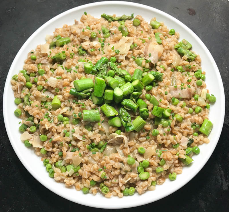 Farroto with Asparagus, Peas, and Fresh Herbs-5