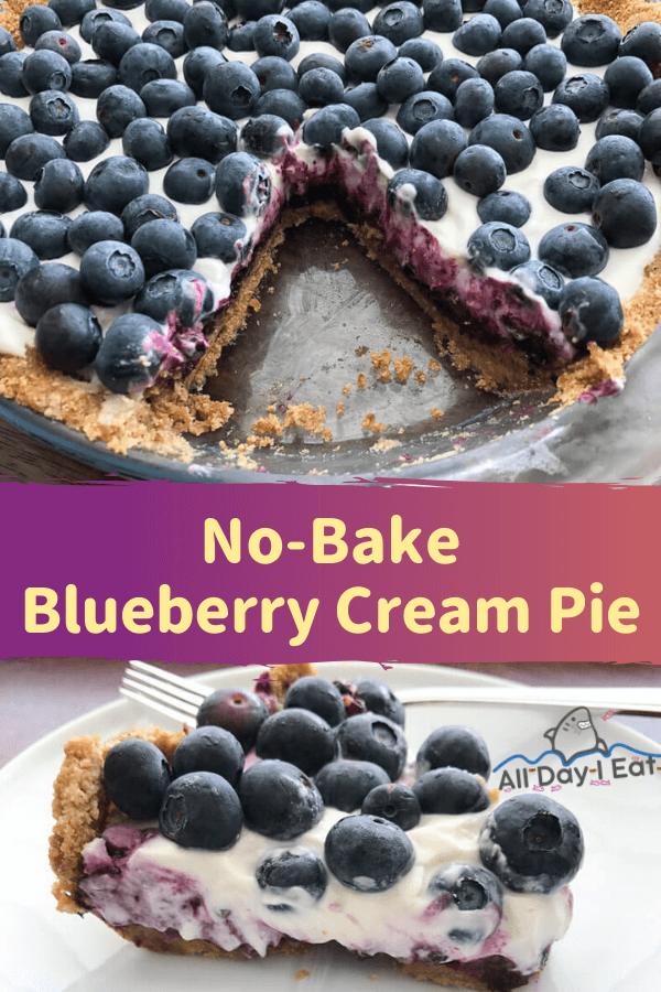 No-Bake Blueberry Cream Pie with Graham Cracker Crust