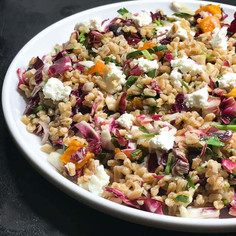 Warm Farro salad with Butternut Squash and Radicchio