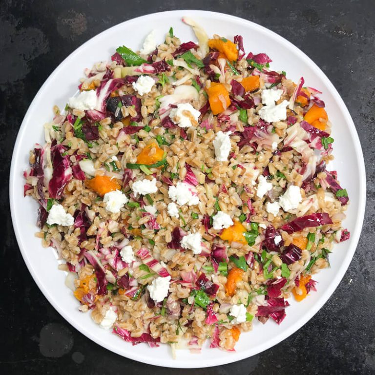 Warm Farro Salad with Butternut Squash & Radicchio topview