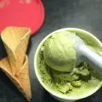 matcha ice cream with ice cream cone