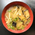 Miso Soup with Eggplant and Gobo