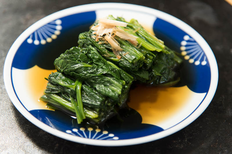 Japanese spinach side dish ohitashi