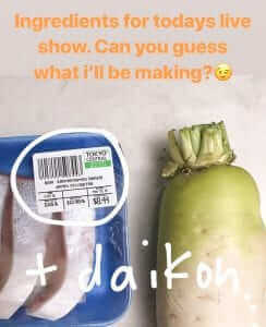 radish and yellowtail tuna