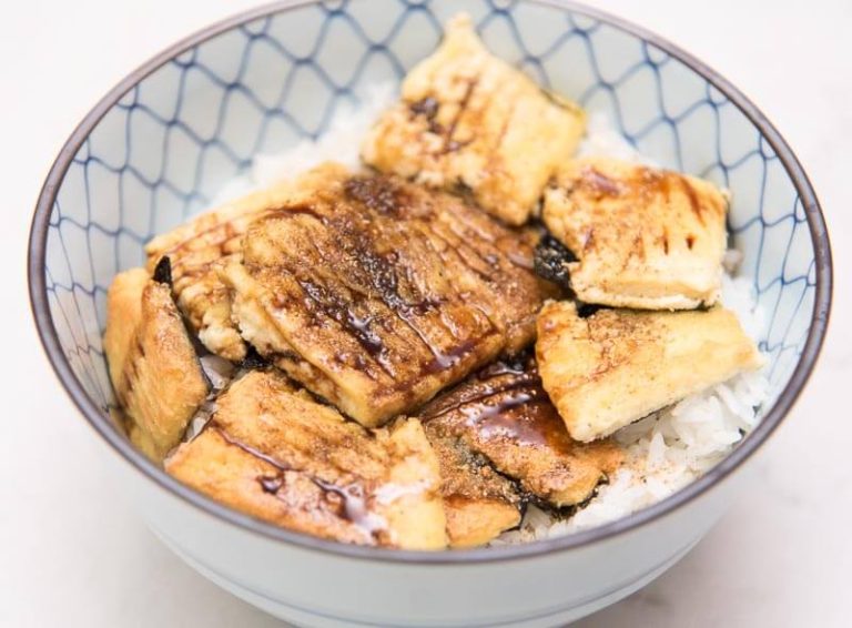 tofu kabayaki closeup
