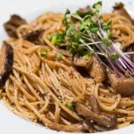 kinoko pasta japanese mushroom pasta closeup side