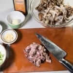 kinoko pasta ingredients closeup