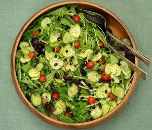 mizuna salad with yuzukosho dressing japanese style salad with baby greens