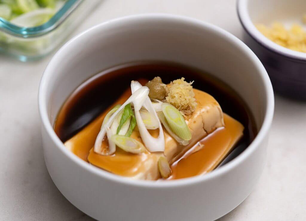 ankakedoufu japanese tofu with dashi ankake bowl