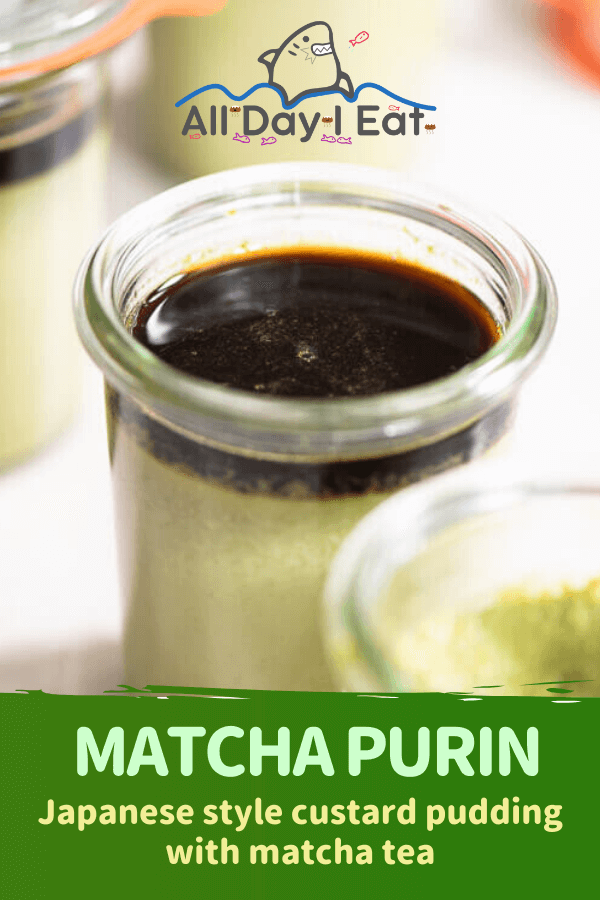 Matcha Purin (Japanese style custard pudding with matcha tea)