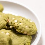 matcha okara cookies with white chocolate all day i eat like a shark