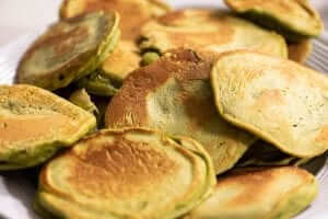 matcha pancake closeup