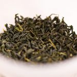 Japanese dessert Anmitsu with hojicha and kamairicha kanten (tea leaves)