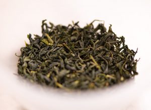 Japanese dessert Anmitsu with hojicha and kamairicha kanten (tea leaves)