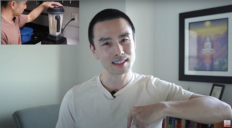 Make soy milk with Vitamix or high speed blender