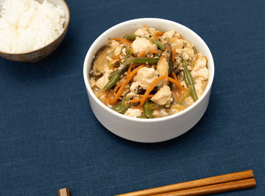 Iridoufu with vegetarian dashi stock