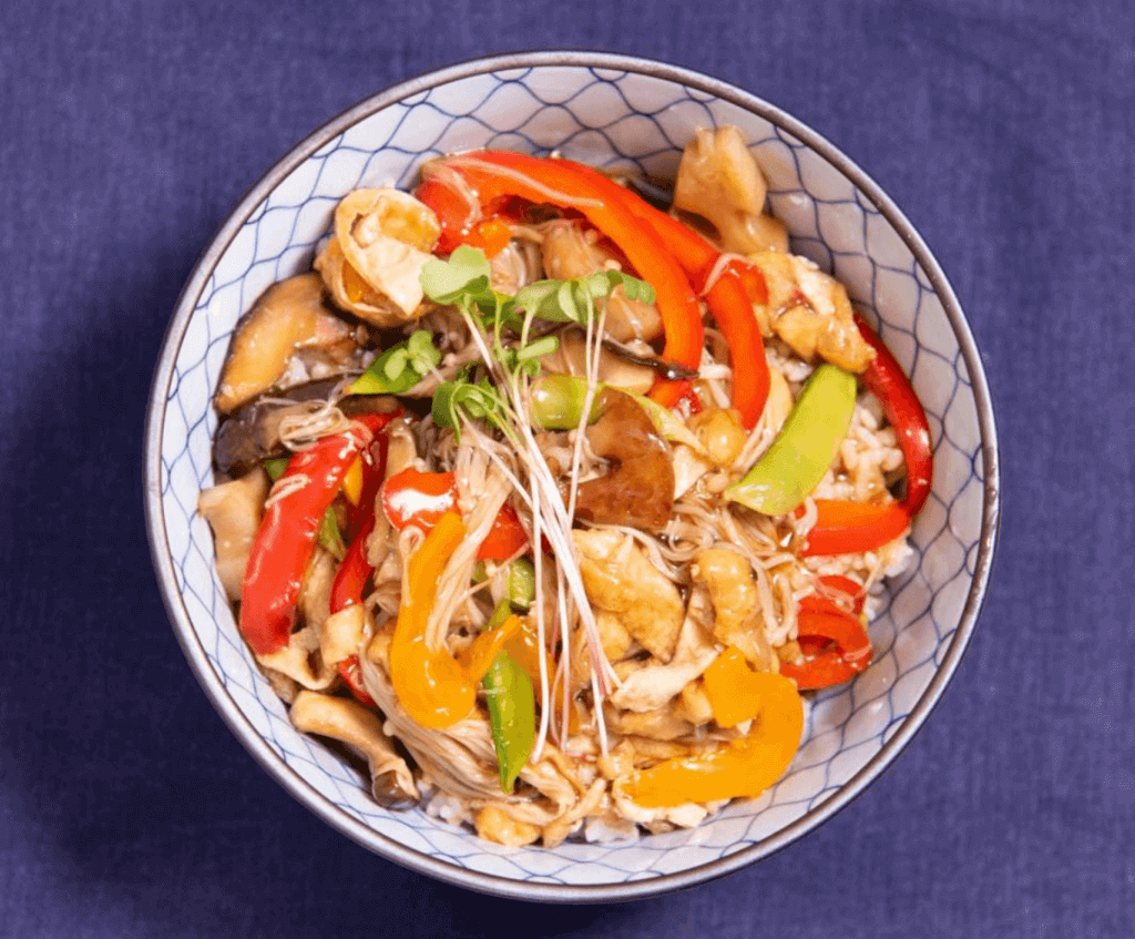 Yasai ankakedonburi (Vegetable rice bowl)