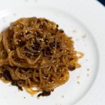 shirataki stir fry with soy sauce and wood ear mushrooms