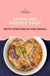 Shirataki noodle soup with vegetables (and dashi)