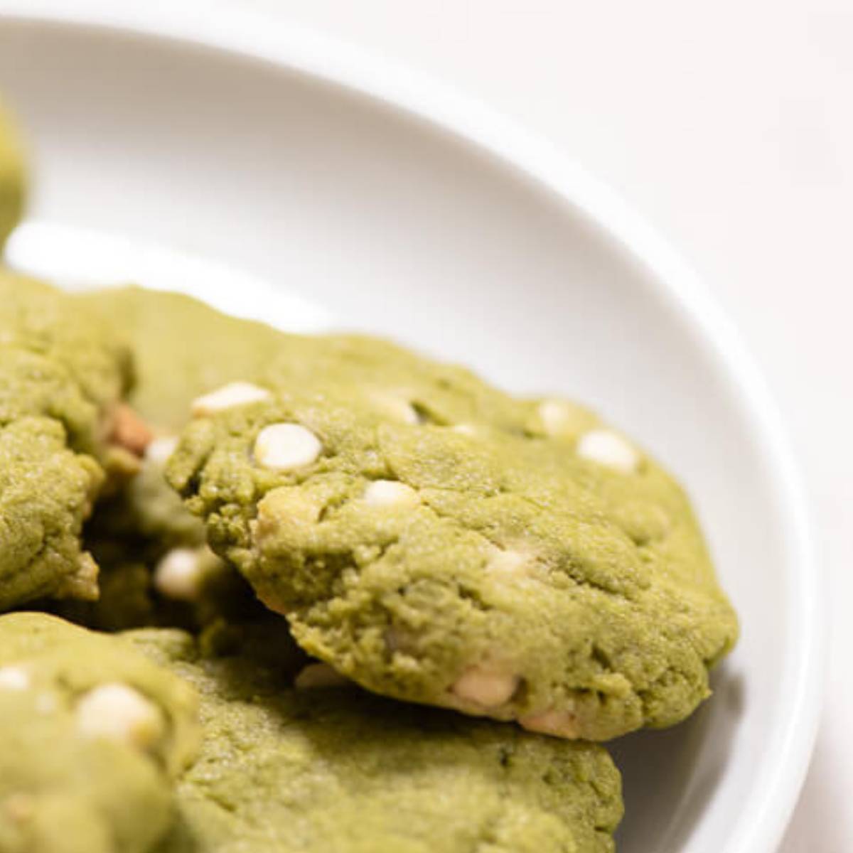 Matcha okara cookies with white chocolate chips | all day i eat like a shark