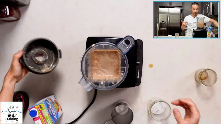 Ice-blended mocha in vitamix blender