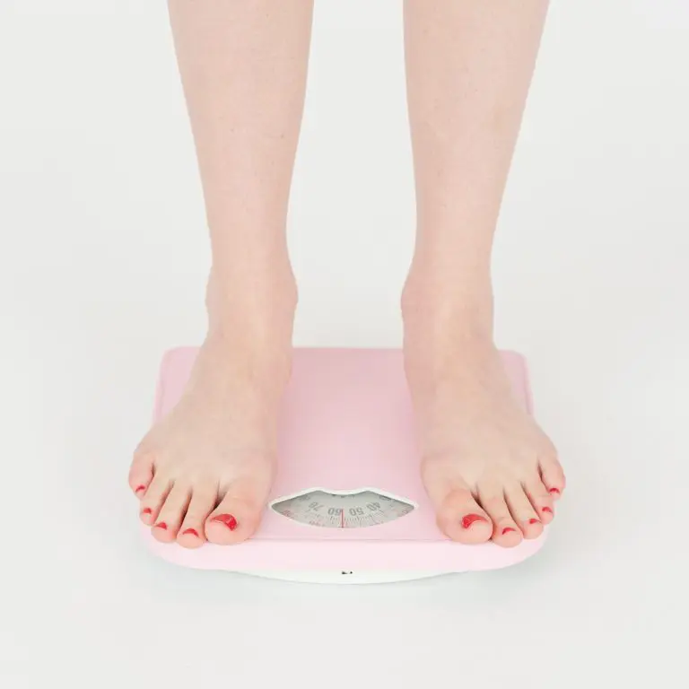 Person on a weighing scale