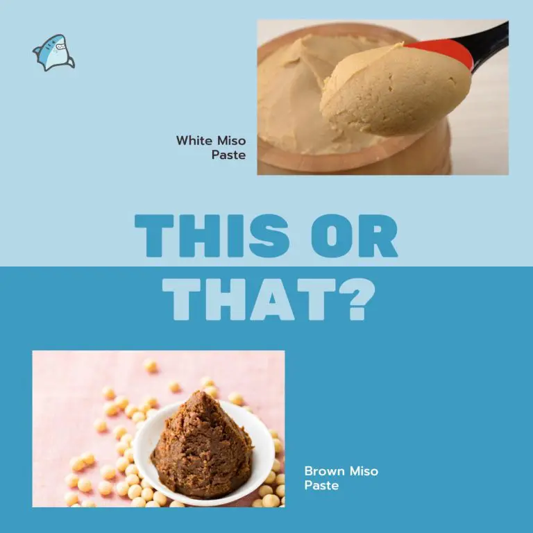 Comparison of white miso paste (light beige, smooth texture) and brown miso paste (dark brown, coarse texture) with soybeans.